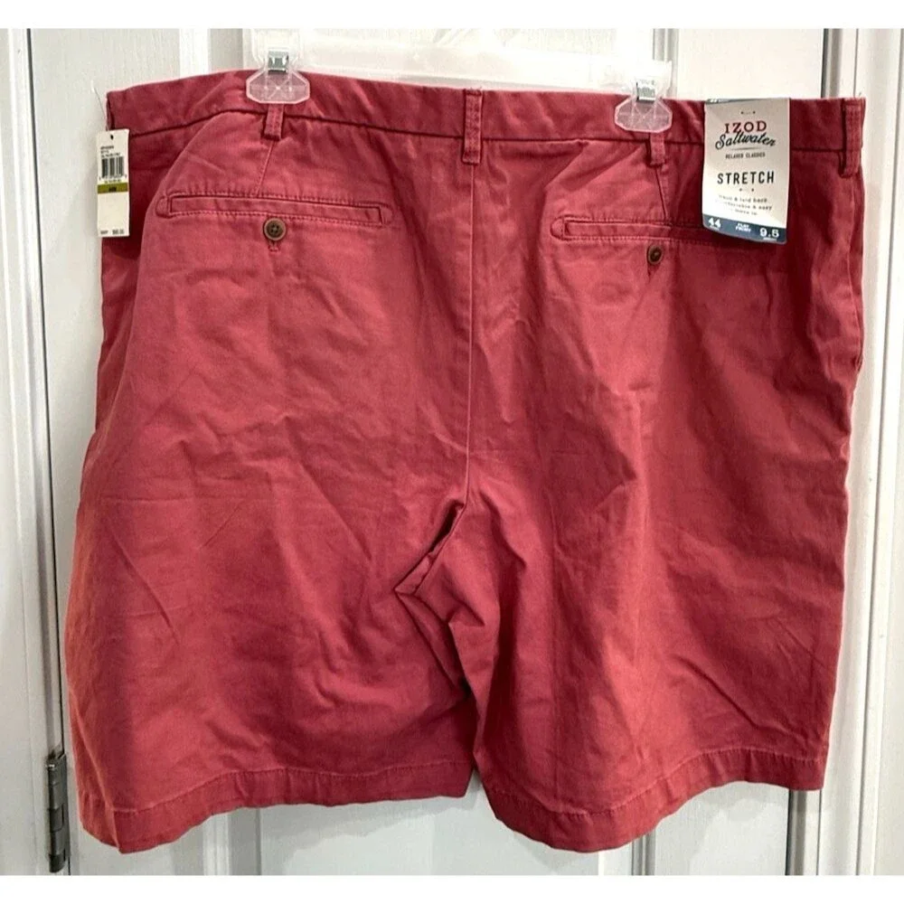 IZOD SALTWATER Salmon Stretch Washed Chino Shorts Men's 44W Beach Travel 9.5